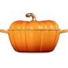 imageLe Creuset Enameled Cast Iron Figural Pumpkin Cocotte 4 qt Persimmon with Gold Figural KnobPersimmon