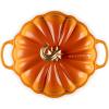 imageLe Creuset Enameled Cast Iron Figural Pumpkin Cocotte 4 qt Persimmon with Gold Figural KnobPersimmon