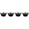 imageLe Creuset Enameled Cast Iron Gourmand Collection Set of 4 Mini Skillet 3 qt Matte BlackMini Cocotte with Lid