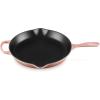 imageLe Creuset Enameled Cast Iron Signature Iron Handle Skillet 1025quot 134 qt WhitePeche