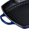 imageLe Creuset Enameled Cast Iron Signature Square Skillet Grill 1025quot CeriseIndigo
