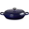 imageLe Creuset Olive Branch Collection Enameled Cast Iron Signature Braiser 35 qt Artichaut with Embossed LidIndigo