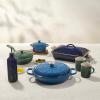 imageLe Creuset Olive Branch Collection Enameled Cast Iron Signature Braiser 35 qt Artichaut with Embossed LidMarseille