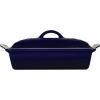 imageLe Creuset Olive Branch Collection Stoneware Heritage Covered Rectangular Casserole 4 qt Marseille with Embossed LidIndigo