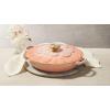 imageLe Creuset Signature Enameled Cast Iron Petal Braiser 225qt White wGold KnobPeche