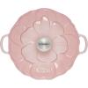 imageLe Creuset Signature Enameled Cast Iron Petal Braiser 225qt White wGold KnobShell Pink