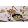 imageLe Creuset Signature Enameled Cast Iron Petal Braiser 225qt White wGold KnobWhite