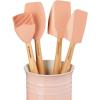 imageLe Creuset Silicone Craft Series Utensil Set with Stoneware Crock 5 pc CaribbeanPeche