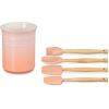 imageLe Creuset Silicone Craft Series Utensil Set with Stoneware Crock 5 pc CaribbeanPeche