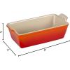 imageLe Creuset Stoneware Heritage Loaf Pan 9quot x 5quot x 3quot 15 qt CeriseFlame