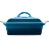 imageLe Creuset Stoneware Heritage Shallow Square Casserole 2qt 9quot LicoriceDeep Teal