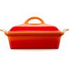 imageLe Creuset Stoneware Heritage Shallow Square Casserole 2qt 9quot LicoriceFlame