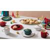 imageLe Creuset Stoneware Holly Collection Mini Round Cocotte 8 Oz Cerise with Gold KnobCerise
