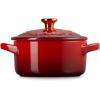 imageLe Creuset Stoneware Holly Collection Mini Round Cocotte 8 Oz Cerise with Gold KnobCerise