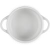 imageLe Creuset Stoneware Holly Collection Mini Round Cocotte 8 Oz Cerise with Gold KnobWhite