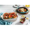 imageLe Creuset Stoneware Rectangular Dish with Platter Lid 14 34quot X 9quot WhiteCerise