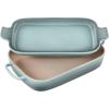 imageLe Creuset Stoneware Rectangular Dish with Platter Lid 14 34quot X 9quot WhiteSea Salt