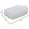 imageLe Creuset Stoneware Rectangular Dish with Platter Lid 14 34quot X 9quot WhiteWhite