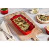 imageLe Creuset Stoneware Set of 2 9quot Heritage Fluted Pie and 9quot Fluted Loaf Dish WhiteCerise