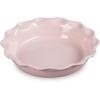 imageLe Creuset Stoneware Set of 2 9quot Heritage Fluted Pie and 9quot Fluted Loaf Dish WhiteChiffon Pink