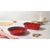 imageLe Creuset Stoneware Set of 2 9quot Heritage Fluted Pie and 9quot Fluted Loaf Dish WhiteChiffon Pink