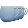 imageLe Creuset Stoneware Set of 4 Heritage Mugs 13 oz each CeriseCoastal Blue