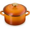 imageLe Creuset Enamel on Steel Traditional Stockpot 38 qt Persimmon with Gold Accents