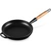 imageLe Creuset Enameled Cast Iron Alpine Wood Handle Fry Pan 1025quot CeriseLicorice