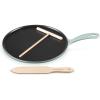 imageLe Creuset Enameled Cast Iron Crepe Pan with Rateau and Spatula 1075quot CeriseSea Salt