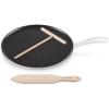 imageLe Creuset Enameled Cast Iron Crepe Pan with Rateau and Spatula 1075quot CeriseWhite