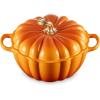 imageLe Creuset Enameled Cast Iron Figural Pumpkin Cocotte 4 qt Persimmon with Gold Figural KnobPersimmon