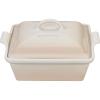imageLe Creuset Stoneware Heritage Covered Square Casserole 25 qt 9quot Meringue