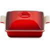 imageLe Creuset Stoneware Heritage Shallow Square Casserole 2qt 9quot LicoriceCerise