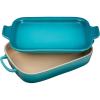 imageLe Creuset Stoneware Rectangular Dish with Platter Lid 14 34quot X 9quot WhiteCaribbean