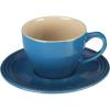 imageLe Creuset Stoneware Set of 2 Cappuccino Cups and Saucers  7 oz each WhiteMarseille