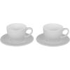 imageLe Creuset Stoneware Set of 2 Cappuccino Cups and Saucers  7 oz each WhiteWhite