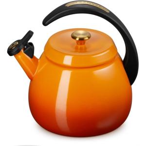 imageLe Creuset Enamel on Steel Cloche Kettle 22 qt Persimmon with Gold Accents