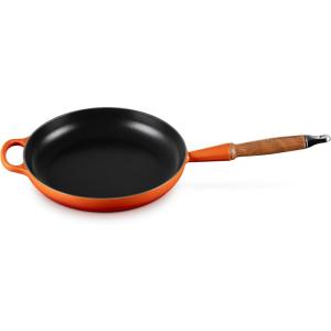 imageLe Creuset Enameled Cast Iron Alpine Wood Handle Fry Pan 1025quot CeriseFlame