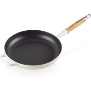 imageLe Creuset Enameled Cast Iron Alpine Wood Handle Fry Pan 1025quot CeriseMeringue