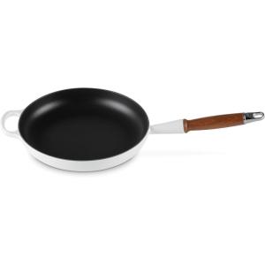 imageLe Creuset Enameled Cast Iron Alpine Wood Handle Fry Pan 1025quot CeriseWhite