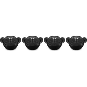 imageLe Creuset Enameled Cast Iron Gourmand Collection Set of 4 Mini Skillet 3 qt Matte BlackMini Cocotte with Lid