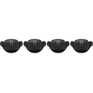 imageLe Creuset Enameled Cast Iron Gourmand Collection Set of 4 Mini Skillet 3 qt Matte BlackMini Round Braiser with Lid