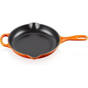 imageLe Creuset Enameled Cast Iron Signature Iron Handle Skillet 1025quot 134 qt WhiteFlame