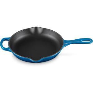 imageLe Creuset Enameled Cast Iron Signature Iron Handle Skillet 1025quot 134 qt WhiteMarseille