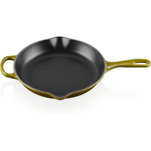 imageLe Creuset Enameled Cast Iron Signature Iron Handle Skillet 1025quot 134 qt WhiteOlive