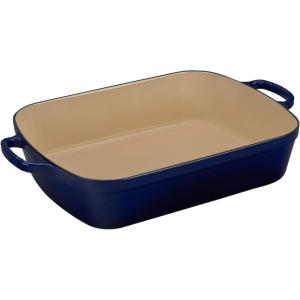 imageLe Creuset Enameled Cast Iron Signature Rectangular Roaster 7 qt 128quot x 187quot CeriseDeep Teal