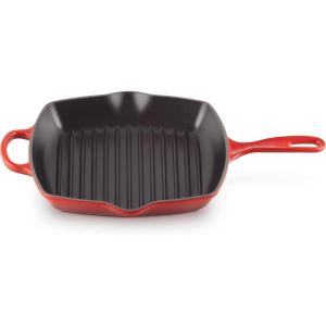 imageLe Creuset Enameled Cast Iron Signature Square Skillet Grill 1025quot CeriseCerise