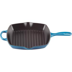 imageLe Creuset Enameled Cast Iron Signature Square Skillet Grill 1025quot CeriseMarseille