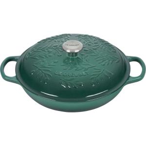 imageLe Creuset Olive Branch Collection Enameled Cast Iron Signature Braiser 35 qt Artichaut with Embossed LidArtichaut