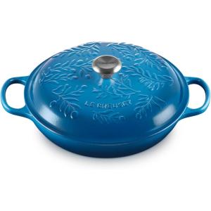 imageLe Creuset Olive Branch Collection Enameled Cast Iron Signature Braiser 35 qt Artichaut with Embossed LidMarseille